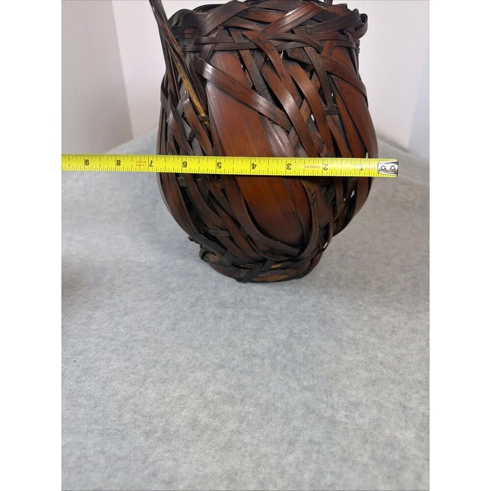 Antique Japanese Bamboo Ikebana Flower Basket Kago Taisho/Showa Era Vintage